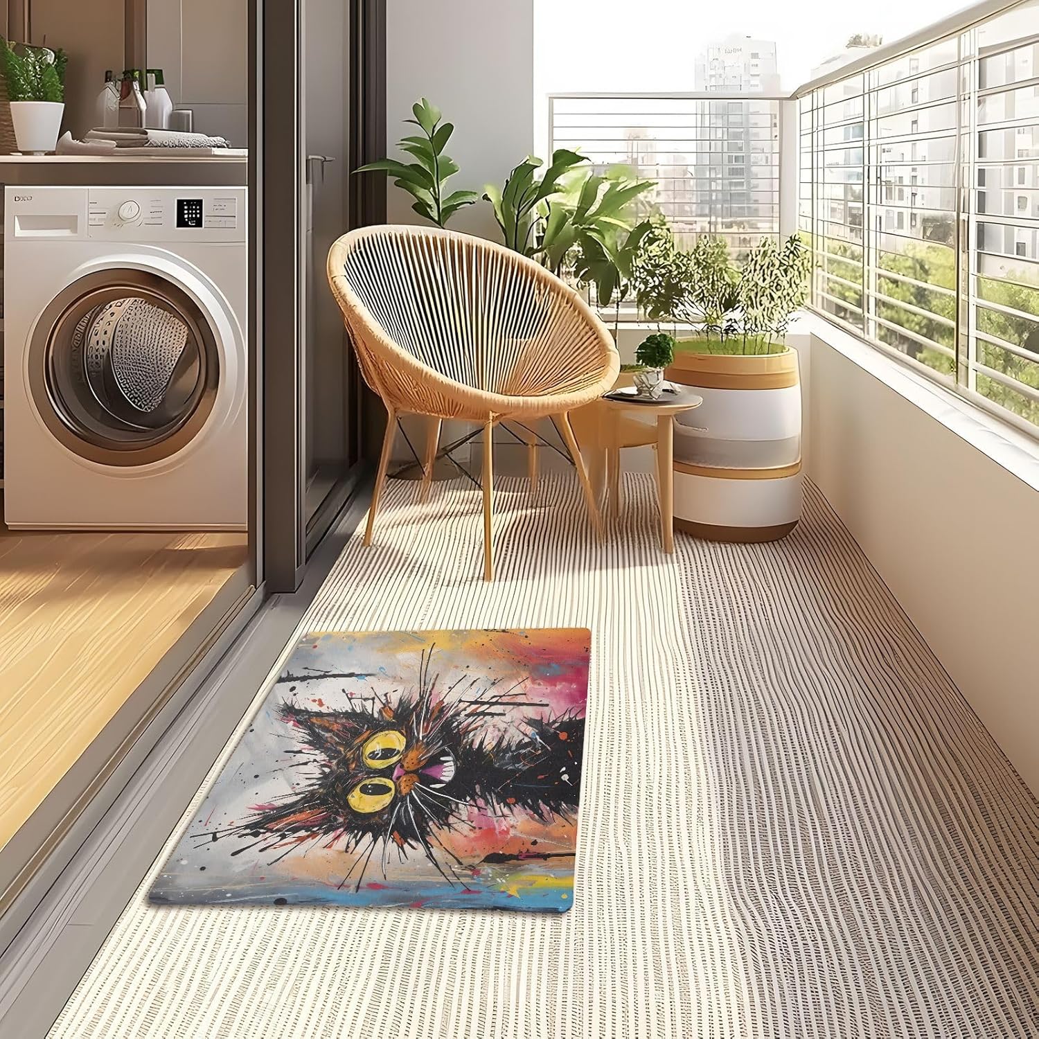 MNSRUU Cat Door Mat Indoor Entrance 32'' x 20'' Doormat Cat Front Door Mat Thin Doormat Indoor