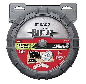 The Mibro Group 416381 Carbide Stacking Dado Blade Set - 14 Pieces, Silver, 8
