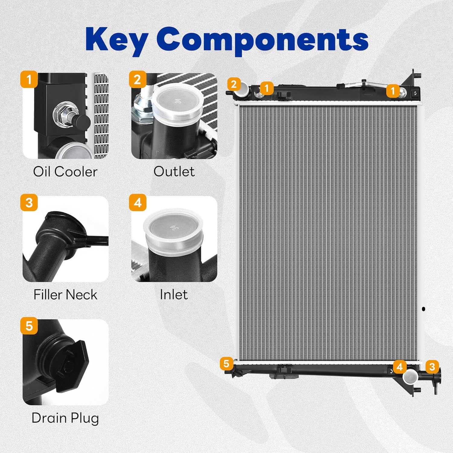 Radiator Compatible with 2010-2018 Hyundai Santa Fe 2013-2019 Santa Fe XL 2011-2015 Kia Sorento 2.4L 3.3L 3.5L