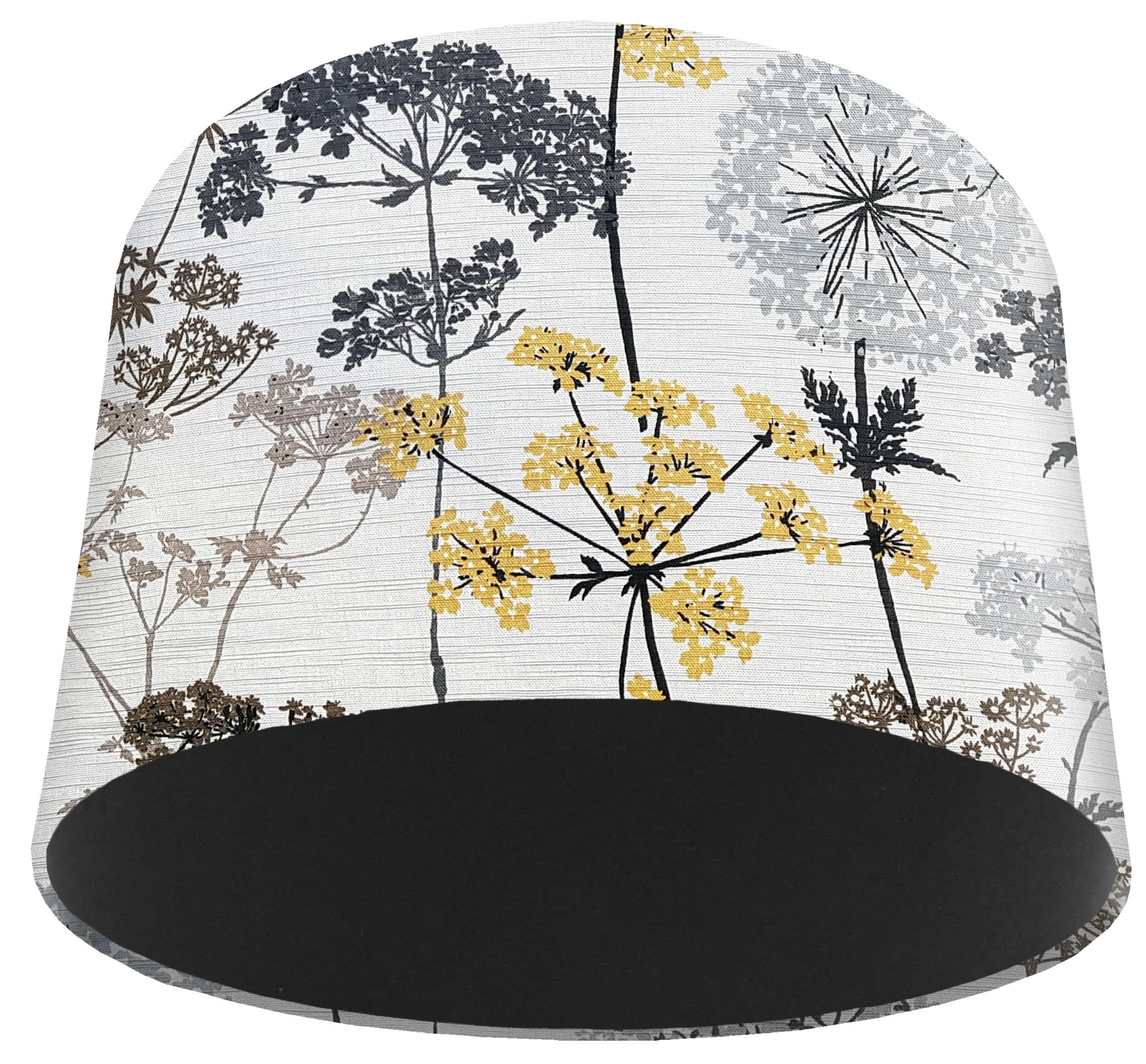 Cow Parsley Lined Lampshade with Coice of Colour (Black)