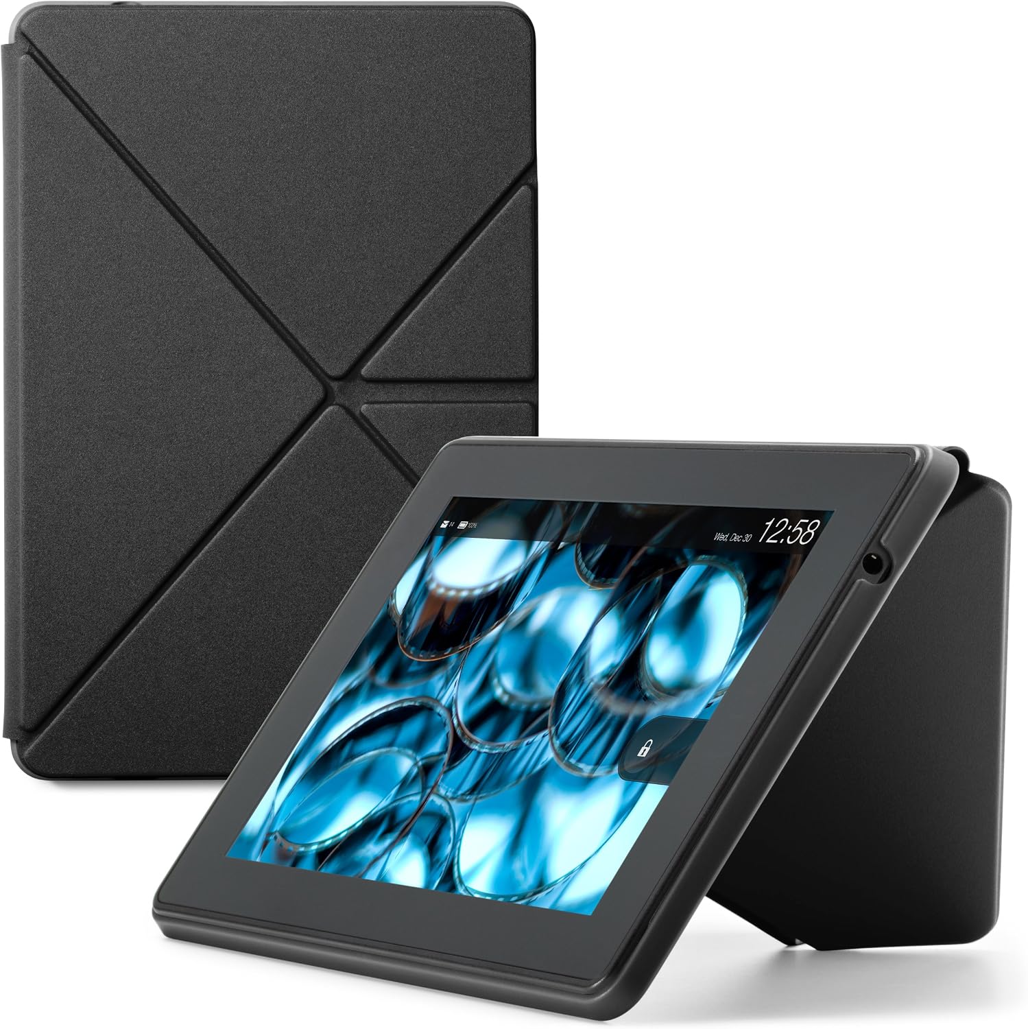 Amazon Kindle Fire HD Standing Polyurethane Origami Case (only fit 3rd generation), Mineral Black