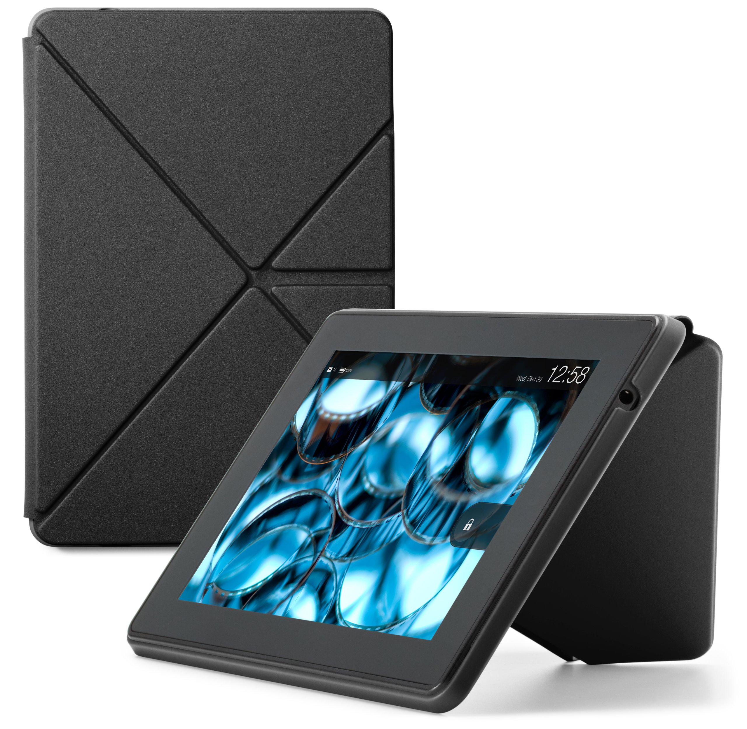 Amazon Kindle Fire HD Standing Polyurethane Origami Case (only fit 3rd generation), Mineral Black