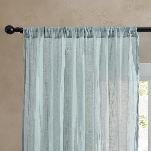 Miniatura 4 de French Connection - Cortina para ventana, juego de 2 paneles, semitransparente, decoración moderna del hogar, cortinas para sala de estar, comedor,