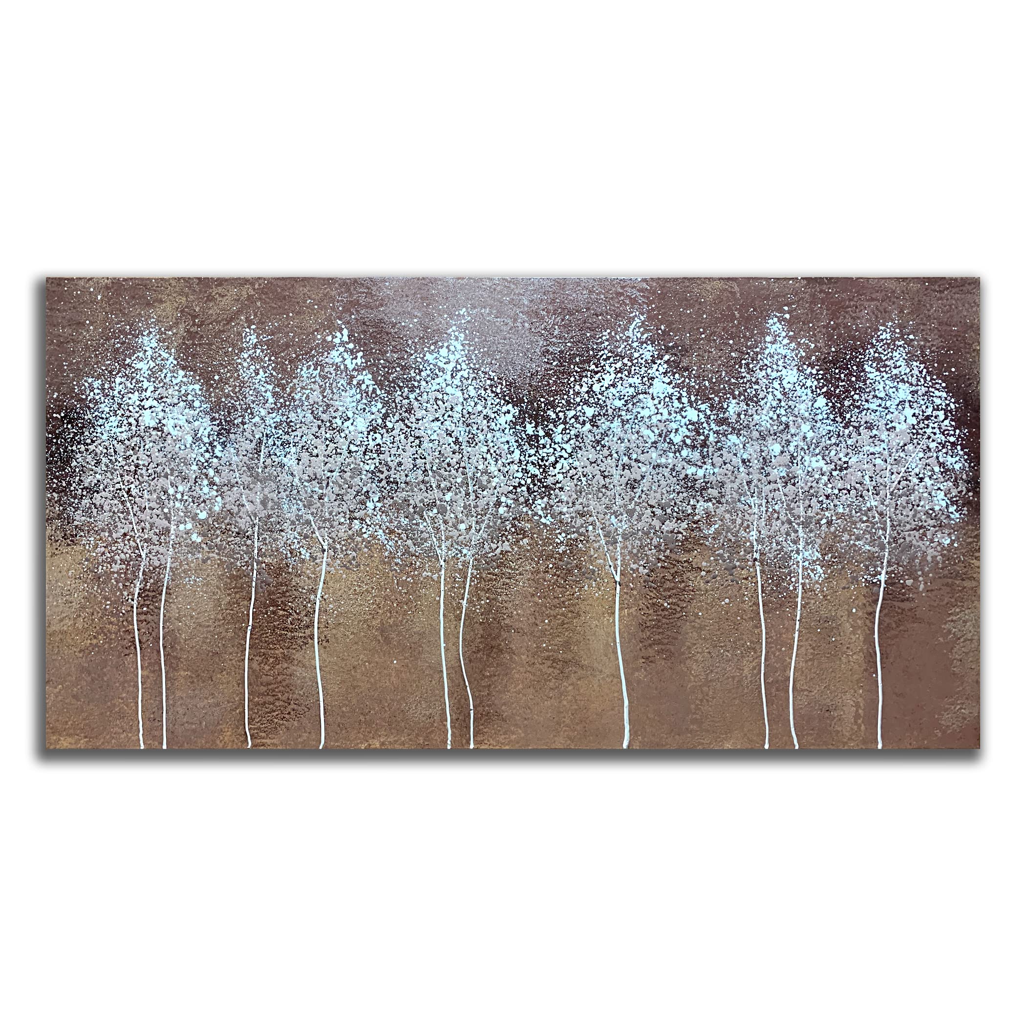 Yika Art3D Paintings Modern Abstract Oil Painting Hand Painted On Canvas Abstract Artwork Picture Wall Decoration for living room -- Tree of Life Wall Art -- 24X48 Inch