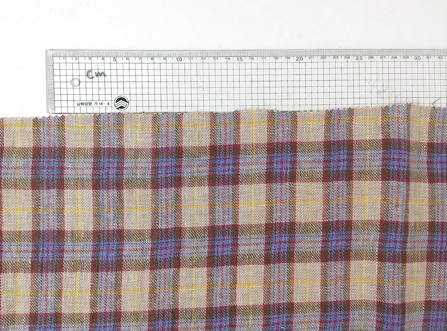 100% Linen Vintage Yarn Dyed Fabric in Glen Plaid Twill 7271 Beige