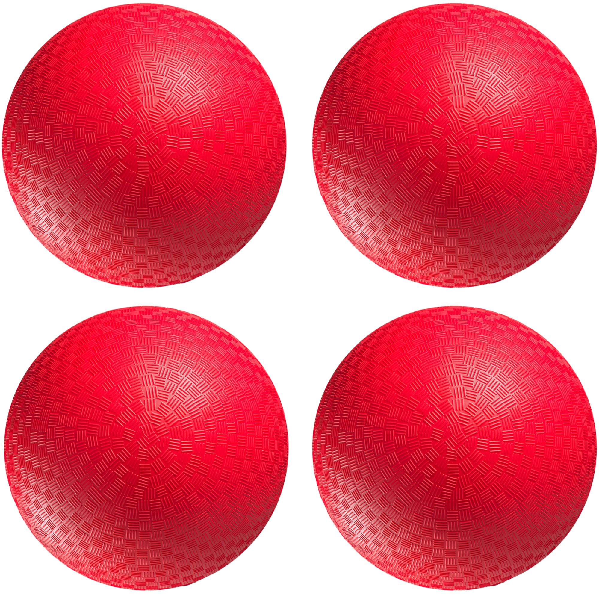 PlayBolt Playground Balls Bulk - 8.5 Inch Red Rubber Kickball Bouncy Inflatable Balls for Kids & Adults w/Hand Pump, Indoor & Outdoor Games, Kickballs, Dodgeball, Four Square, and More, (4-Pack)