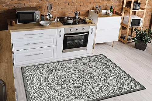 Vista 219 de Adiva Rugs - Alfombra para interior y exterior, tapete fácil de limpiar, resistente a la intemperie y las manchas, para comedor, patio, terraza