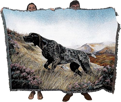 Pure Country Weavers Robert May - Manta tejida con diseño de perro alemán de pelo corto, manta de tapiz de algodón para regalo, fabricada en los