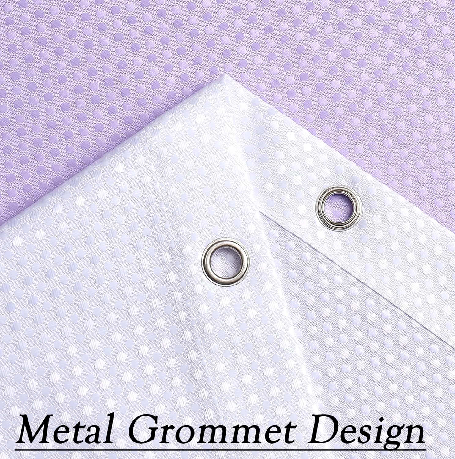 WEST LAKE Ombre Shower Curtain Lavendar Waffle Weave Microfiber Decorative No Hook Fabric Shower Curtain with Grommet Waterproof Machine Washable,Gradient White to Purple 70" Wx72 L