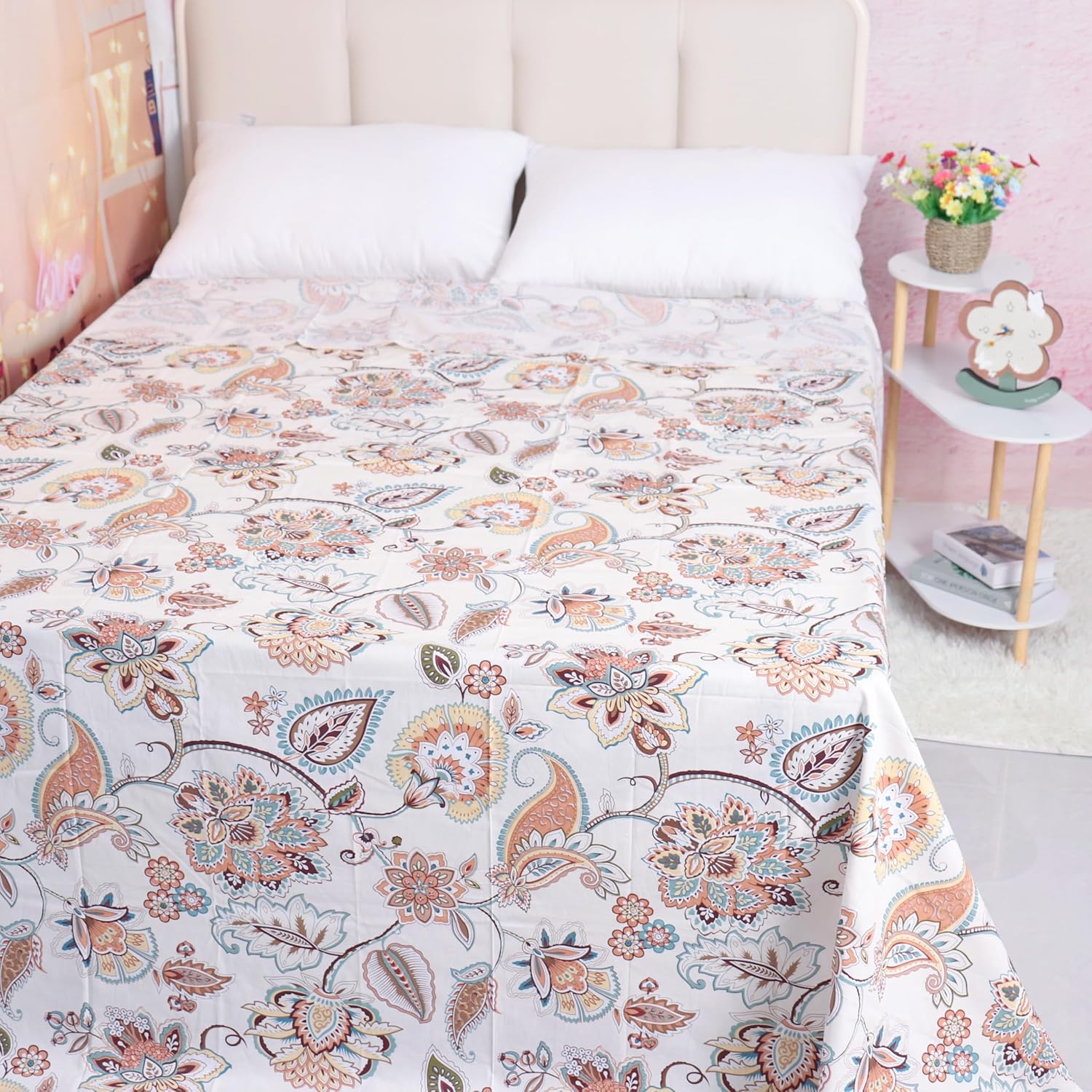 California King Size Flat Sheets Only Luxury Breathable Pure Cotton Top Sheets Hotel Quality Flat Bed Sheet Machine Wash