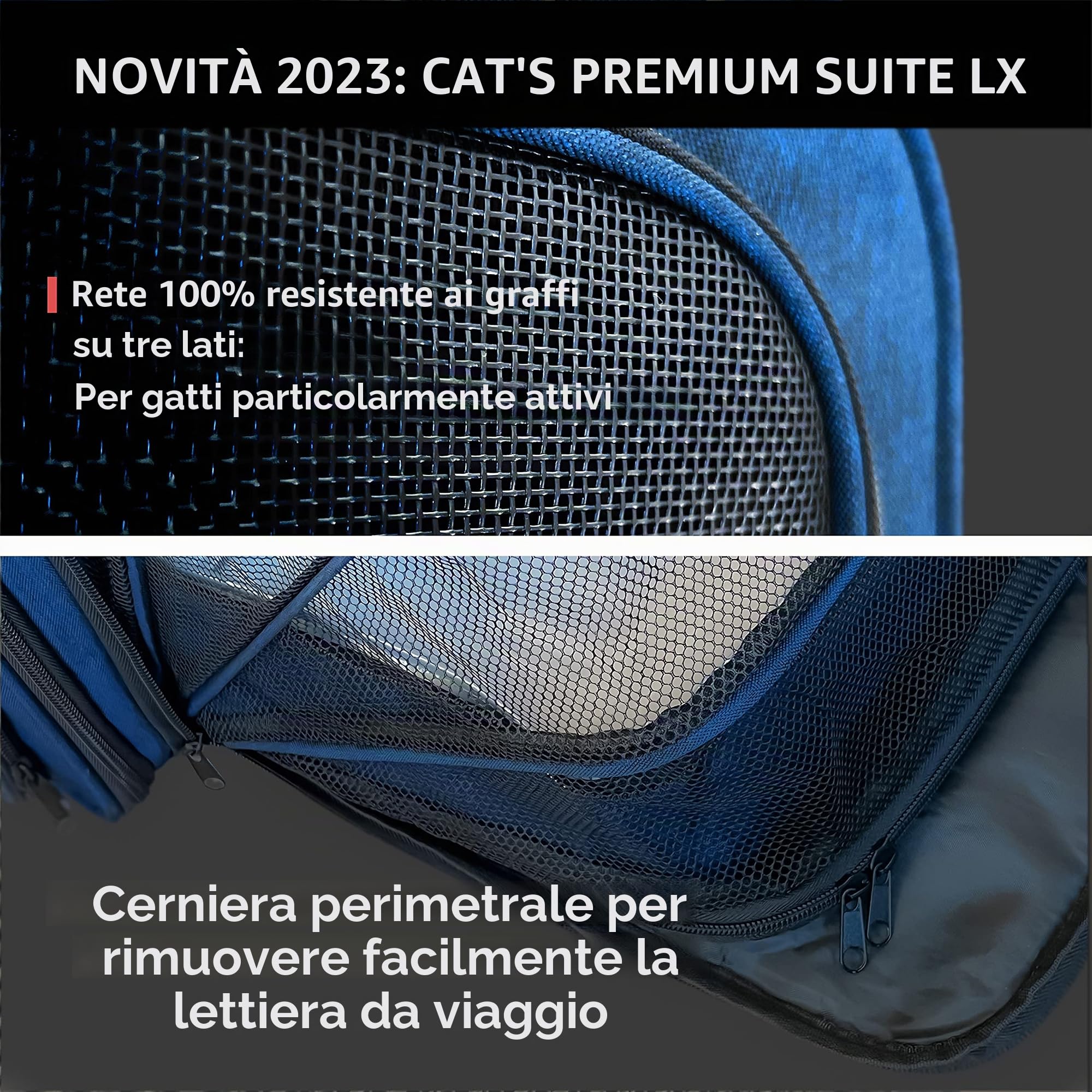 Trasportino per Gatti con Lettiiera per Gatti per Viaggi in Auto, Borsa Pieghevole per Trasporto Gatti con Lettiiera (Scatola per Lettiera), Borsa per Gatti Plus Cat's Premium Suite