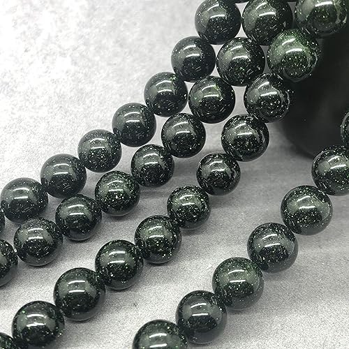 Miniatura 1 de Cuentas de obsidiana doradas, redondas de 0.315in, espaciador suelto para joyas (obsidiana dorada, 0.315in (46 piezas)