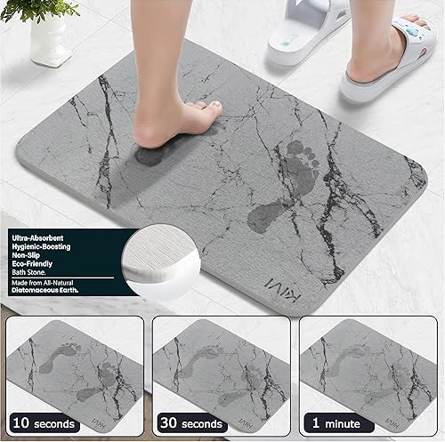 Miniatura 5 de Tapetes de baño de piedra de diatomita para baño, tapete de baño de tierra de diatomeas, tapete de baño de secado rápido para bañera antideslizante,