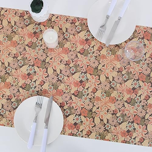 Miniatura 6 de Aimyoo Rollo de papel de regalo floral de kraft jumbo, papel de regalo para todas las ocasiones con flores para boda, despedida de soltera,