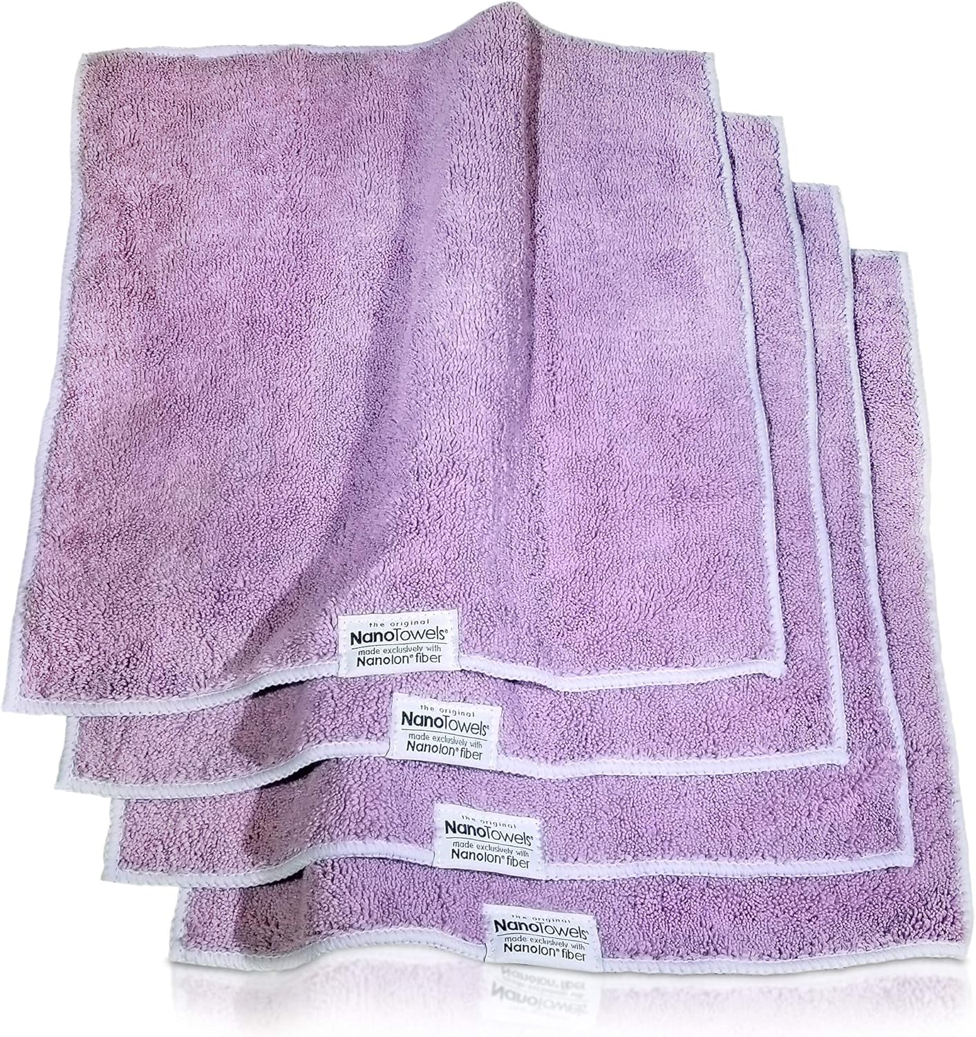 Nano Towels - The Amazing Eco Cloth That Cleans Virtually Any Surface with Only Water. No More Paper Towels Or Toxic Chemicals. 4-Pack (14x14, Lavender)