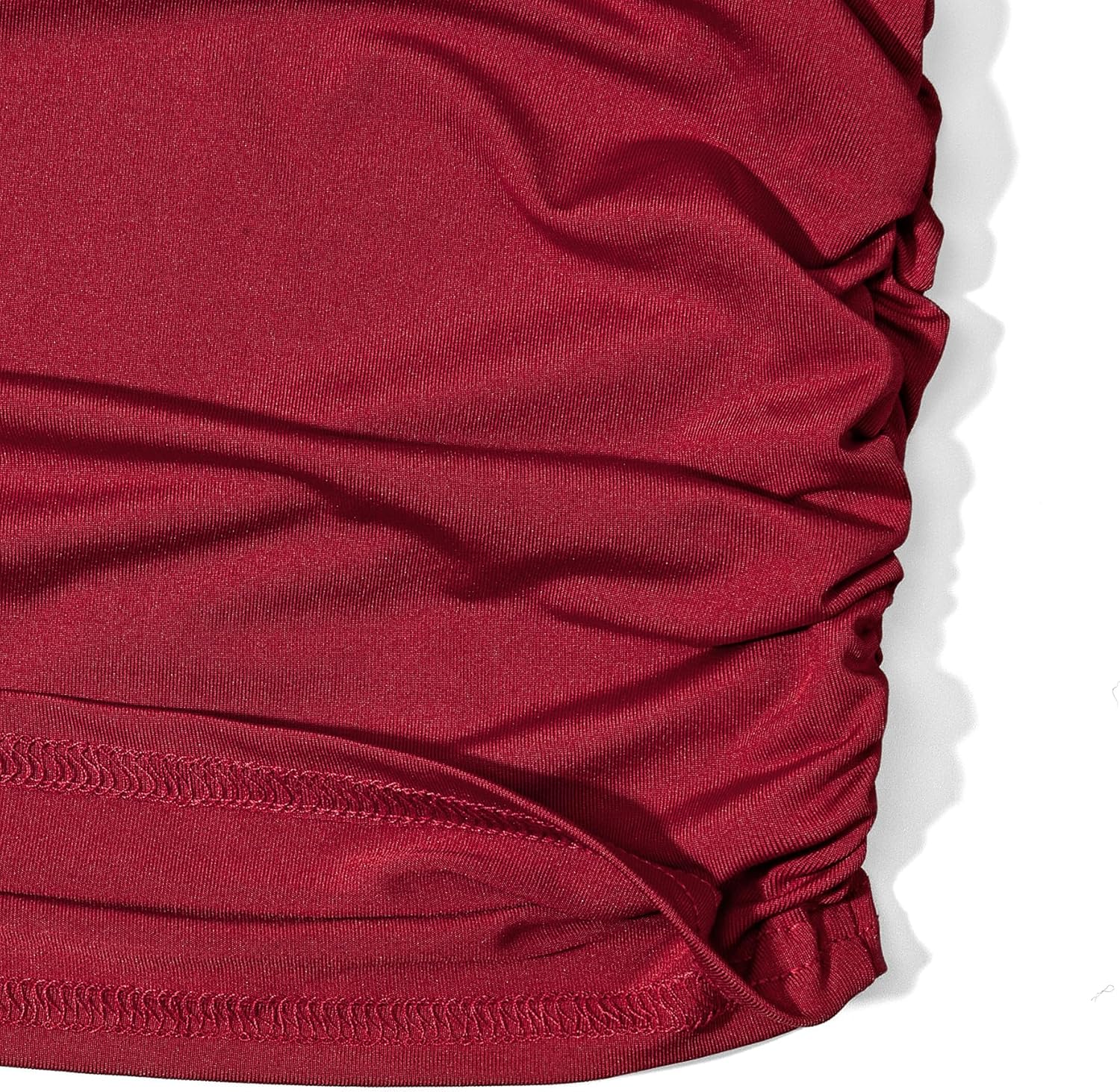 sedmoda Women Sexy Off The Shoulder Dress Long Sleeve Ruched Bodycon Mini Party Dresses - Image 7