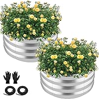 Vista 19 de ZXZYHFTY Kit de cama de jardín elevada galvanizada redonda, caja de maceta elevada negra para jardín, macetas elevadas redondas de metal grandes