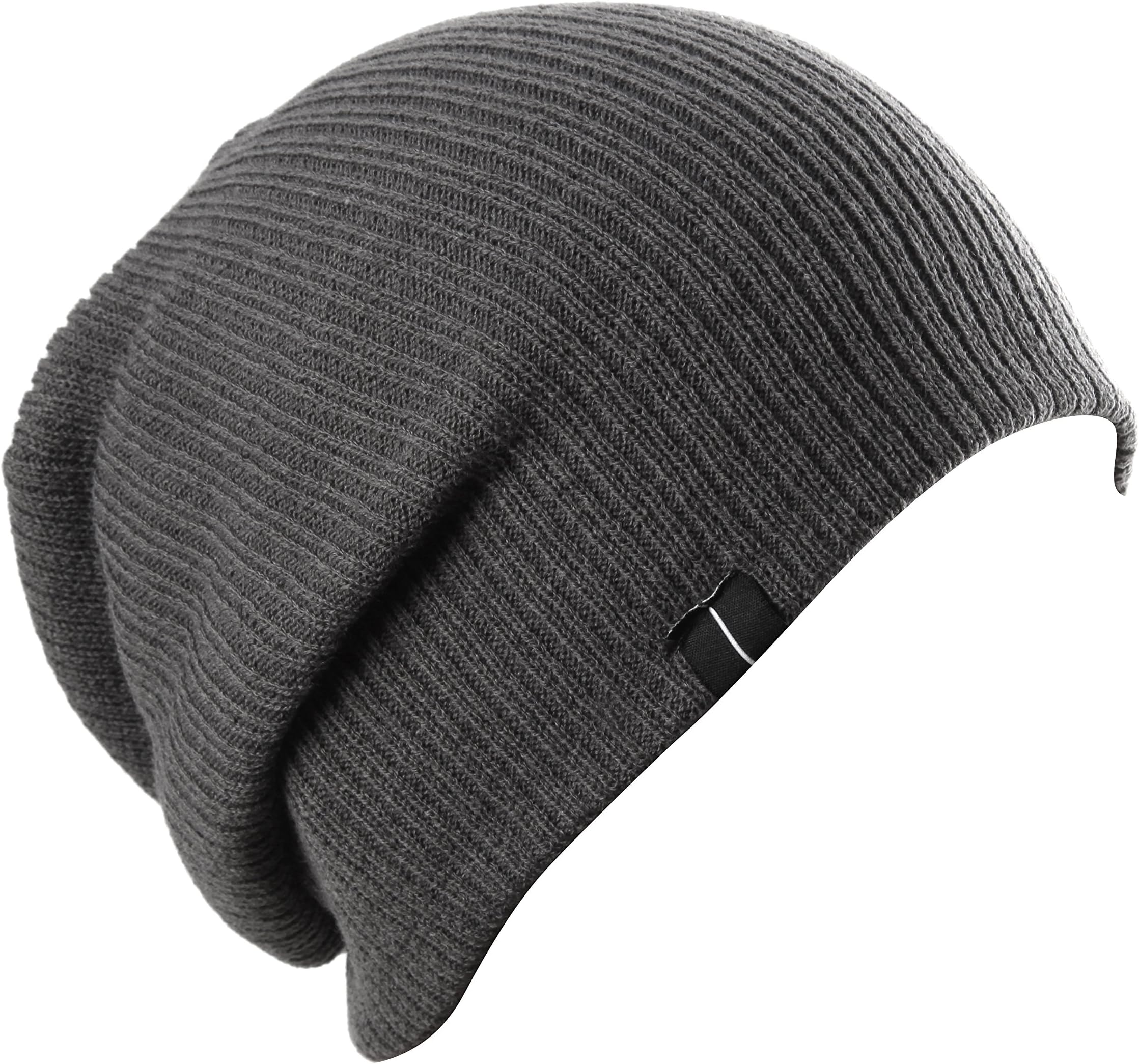 Slouch Slouchy Beanie Soft Loose Beanie Hat Charcoal Gray