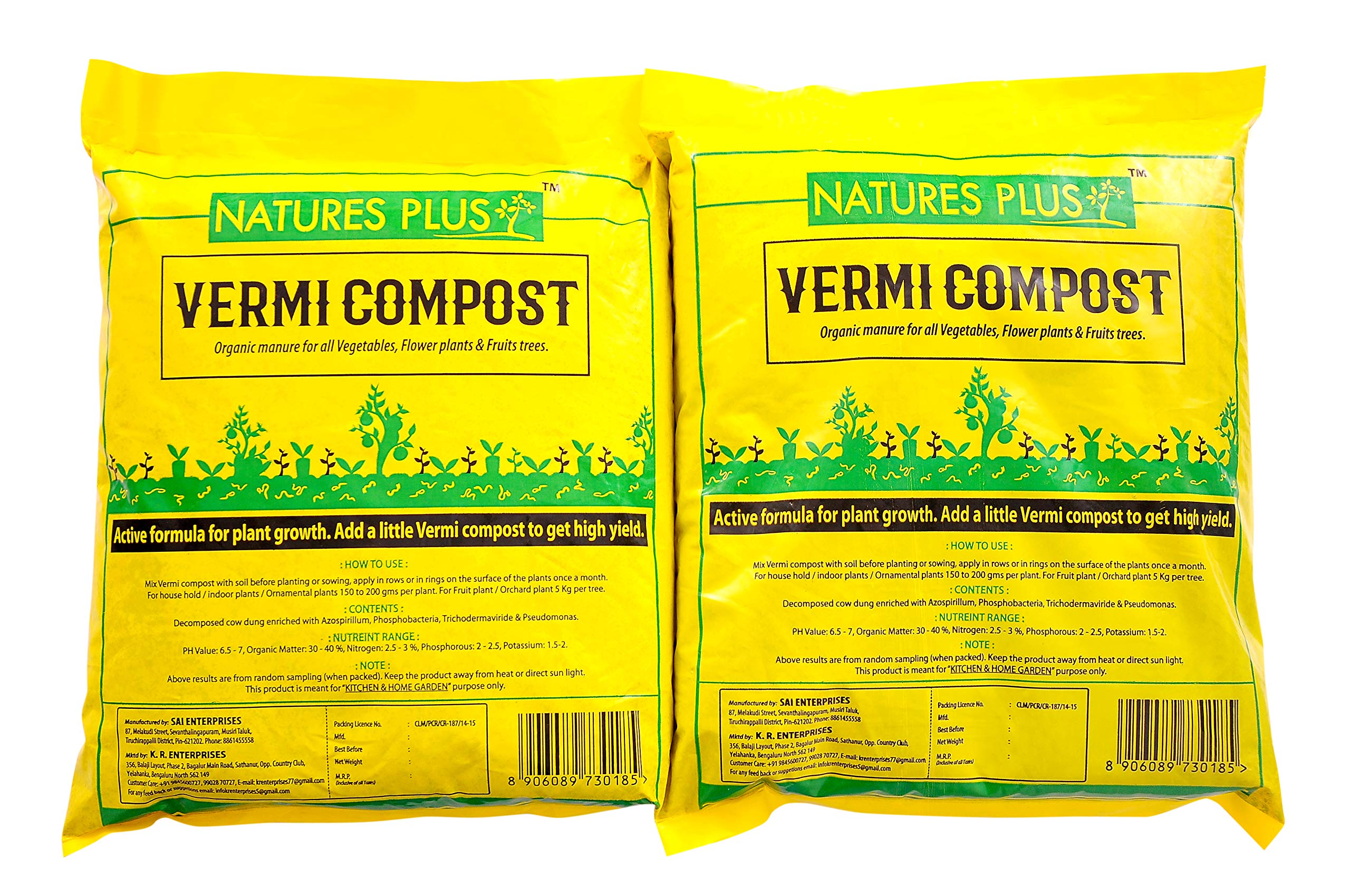 NATURES PLUS Vermicompost Organic Fertilizer Manure for Plants - 10 kg (Pack of 2 X 5 Kg) (B08Q89RCF9) Amazon Price History, Amazon Price Tracker