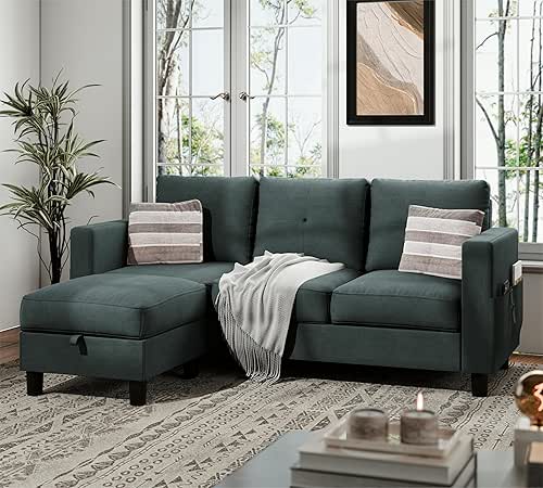 JAMFLY Sectional Sofas Couches for Living Room, L Shaped Couch