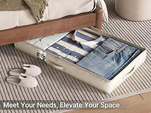Miniatura 5 de Bolsas de almacenamiento plegables de lados suaves debajo de la cama con ventana, organizadores de armario sin marco rígido, contenedores de