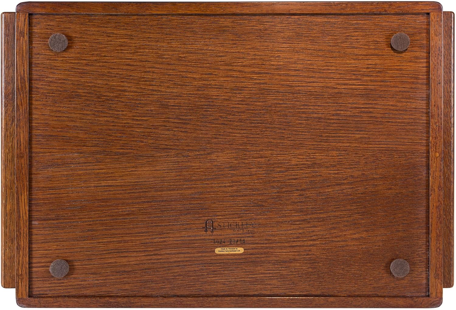 Stickley Mission Rose Serving Tray, Solid Oak, Decorative Inlay, Mission Style, Gift Box, 20.75in L x 14in W X 1.5in H