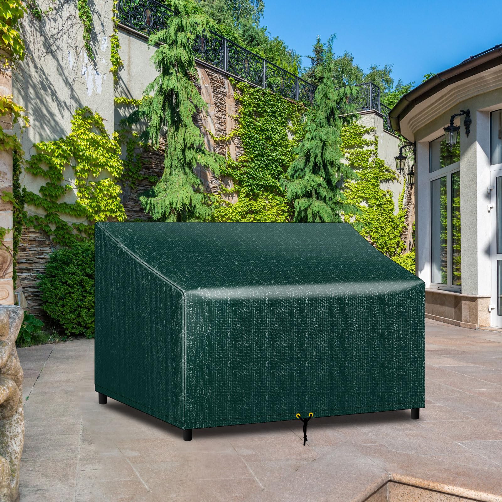 BLGBC134-0GR - Copertura per panca da giardino a 2 posti, impermeabile, 134 x 66 x 63/89 cm, colore: verde
