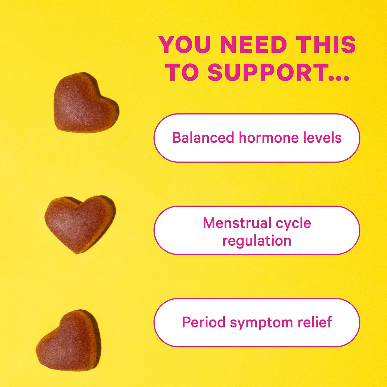 Pink Stork Total Cycle Gummies: PMS Relief & Period Relief for Women, Menstrual Support & Prenatal Vitamin, Zinc, Folate, Vitamin B, Hormone Balance for Women, Women-Owned, 90 Mixed Berry Gummies