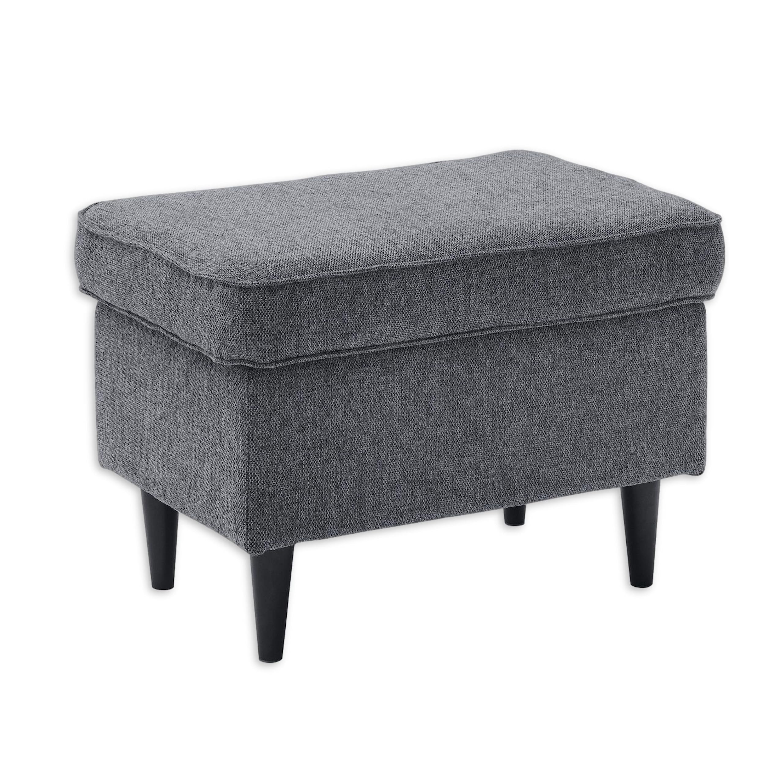 Stella Trading Oskar Polsterhocker, gepolstert, Anthrazit – klassischer Vintage-Stil (63 x 43 x 42 cm)
