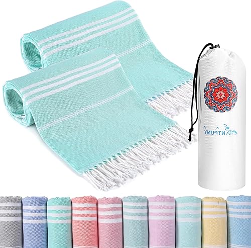 Vista 19 de 4 paquetes de toallas de playa turcas, esenciales para las vacaciones, juego de toallas de baño, piscina, natación, extragrandes, XL, grandes