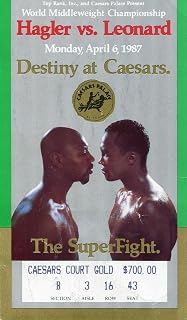 Marvin Hagler vs. Sugar Ray Leonard April 6, 1987 World Middleweight Championship Ticket - Boxing Tickets