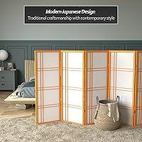 Vista 66 de Pantalla Shoji corta de doble cruz de 4 pies - Negro - 6 paneles