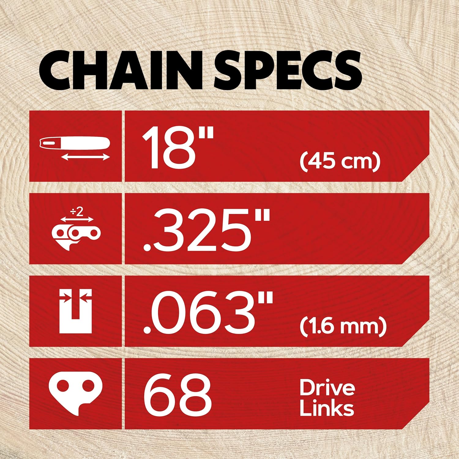 Oregon (Pack of 3) V68 PowerCut Chainsaw Chain for 18-Inch Bar, 68 Drive Links, .325" Pitch, .063" Gauge, Fits Stihl (22LPX068G),Grey