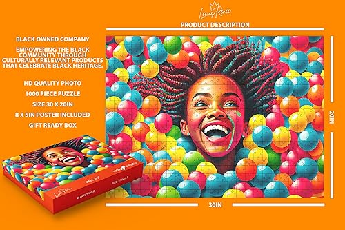 Miniatura 3 de Explora rompecabezas afroamericanos para adultos juego de rompecabezas atractivo de 1000 piezas de LewisRenee para todos, sumérgete en la rica