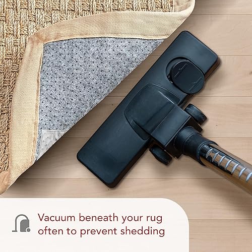 Miniatura 2 de nuLOOM Hesse Checker Weave - Alfombra de pasto marino, 2 pies 6 pulgadas x 12 pies, natural