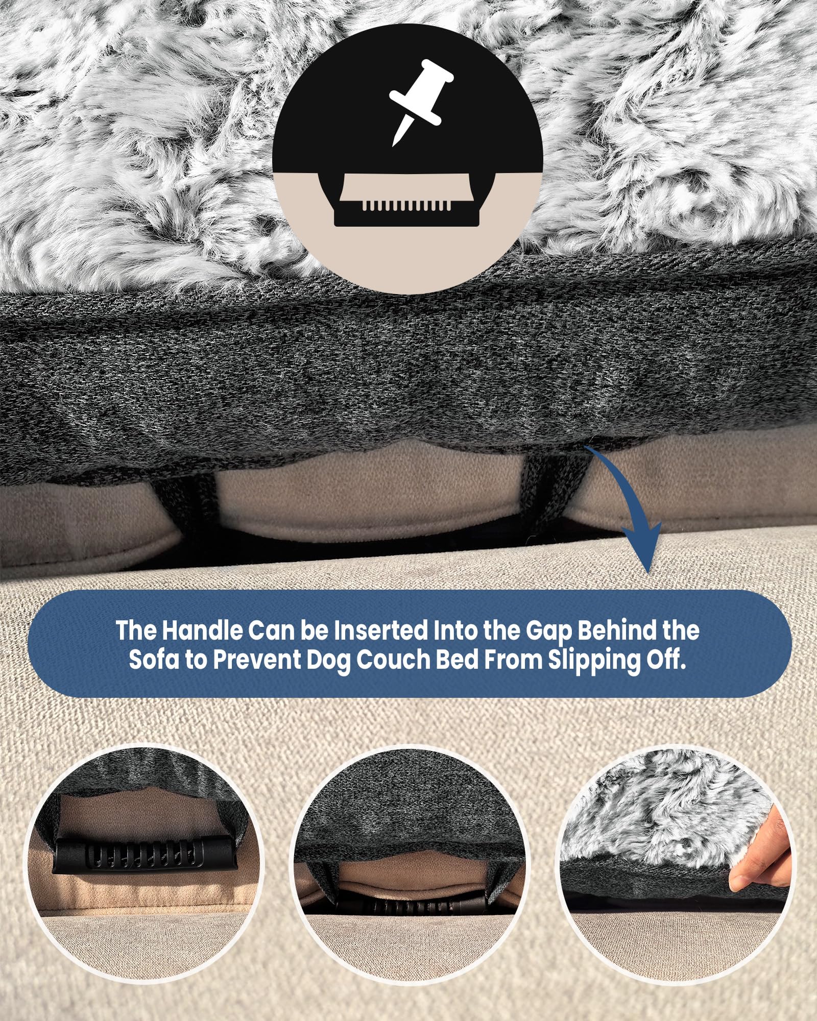 Calming - Cuccia per cani, extra large, soffice, in peluche, protezione per mobili, con fodera rimovibile e lavabile, per cani e gatti di taglia grande, media e piccola, 134,6 x 99,1 cm
