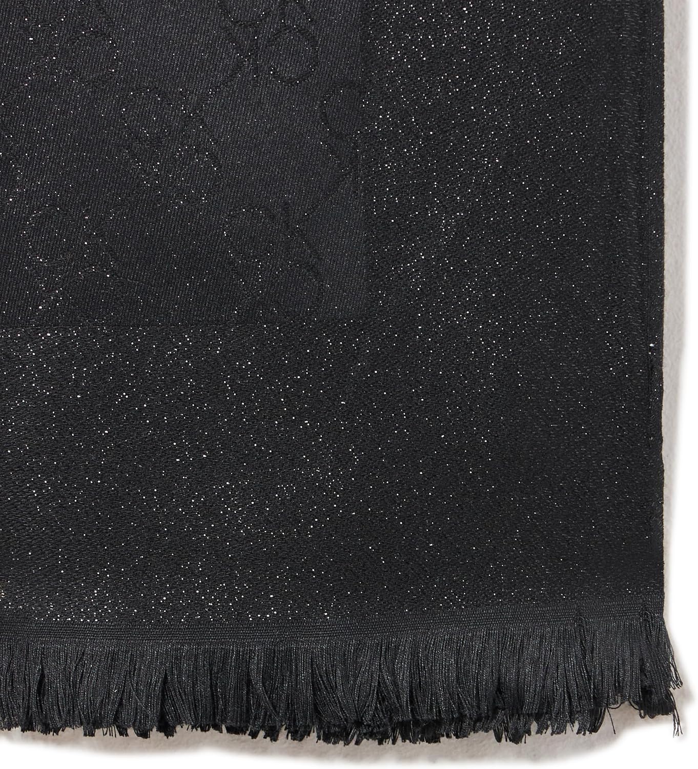 Calvin Klein Metallic Logo Scarf With Eyelash Fringe - Image 3