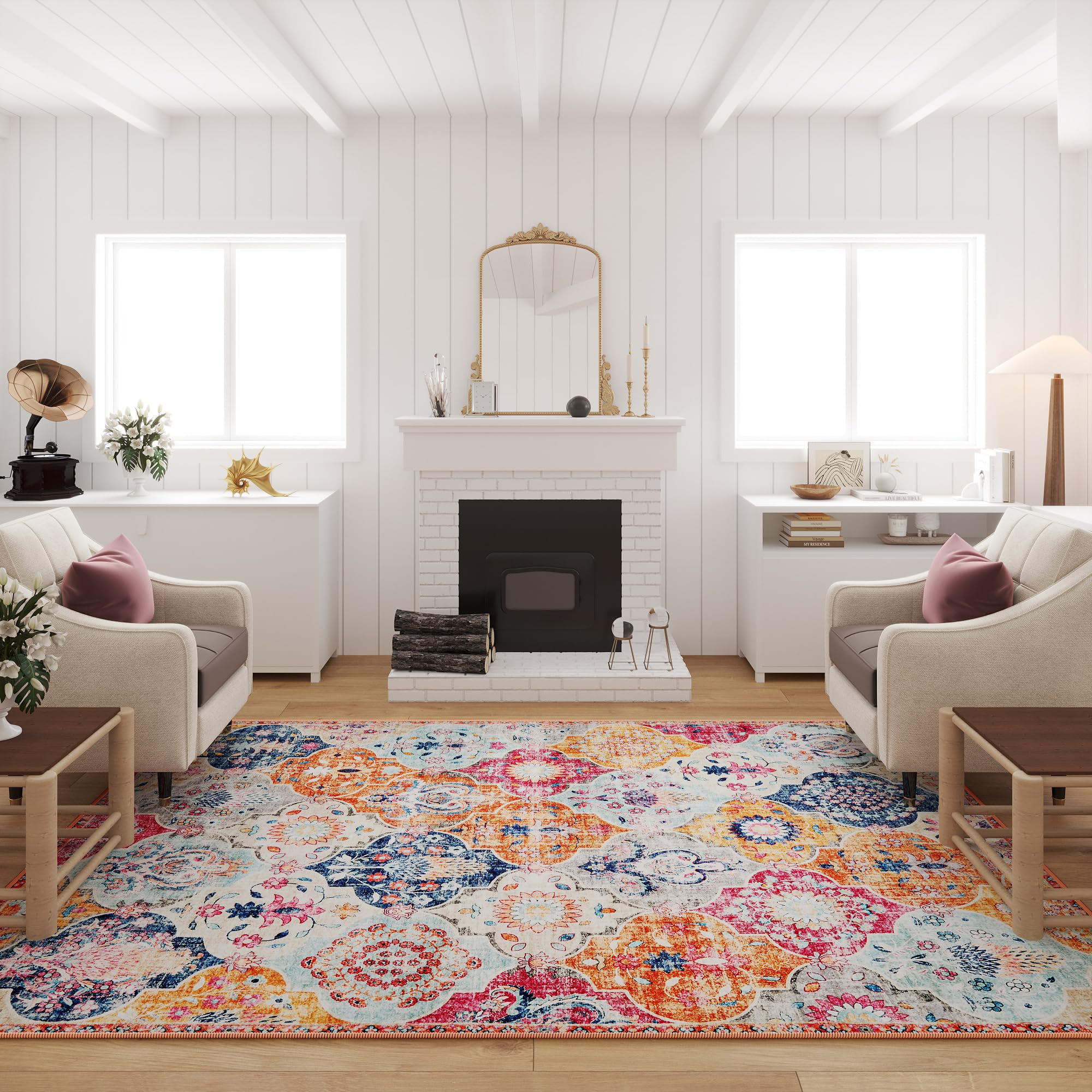 WondRg Area Rug 8x10 Trellis Bedroom Living Room Extra Large Rug Soft ...