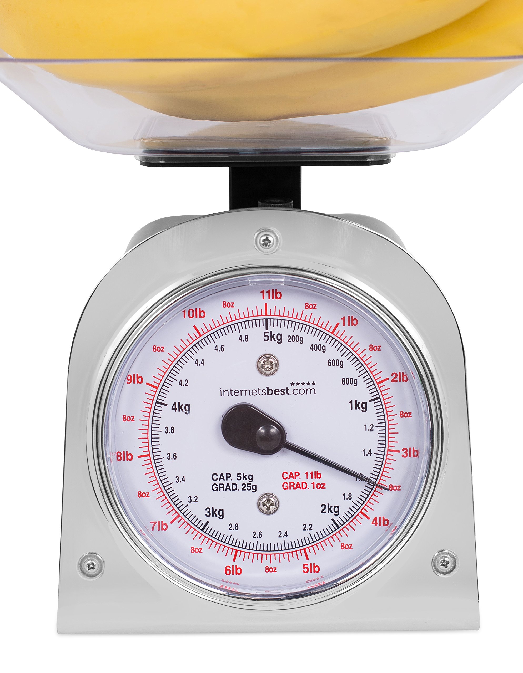 Internet de la mejor mecánico cocina alimentos peso escala con cuenco | Medidas precisas | pesa hasta 11 libras | 1 kg – 5 kg