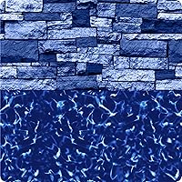 LINERWORLD 24' Round Unibead Pool Liner Replacement - 25 Gauge Vinyl for 52" Above Ground Pools - Dual Bead Install