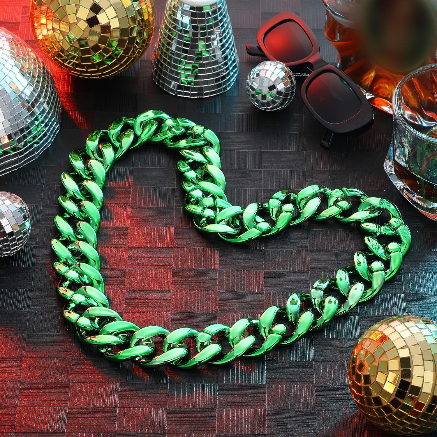 Big Chain Necklace Detachable Hip Hop Rapper Fake Chain Plastic Necklace 80s 90s Costume - Image 5