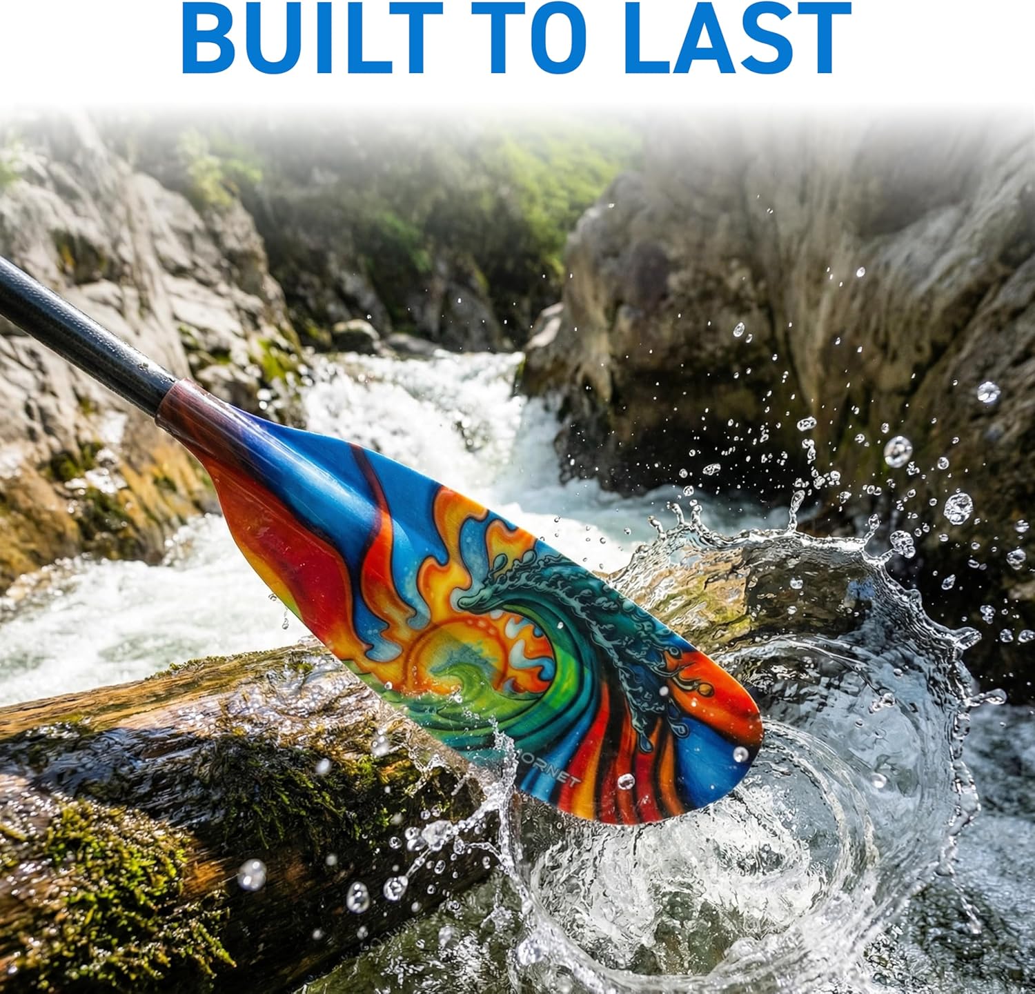 Hornet Watersports Fiberglass Kayak Paddle for Adults- Ideal for Touring, Fishing and Boating- 90.5 inches / 230CM Adjustable with Carbon Fiber Shaft- Kayak Oars Kayaking Equipment