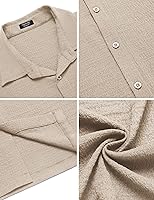 Vista 4 de COOFANDY Men's Casual Long Sleeve Button Down Shirt Textured Wrinkle-Free Untucked Shirt