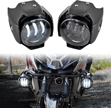 LED Auxiliary Lights Set for Versys-X300, Adjustable Front LED Driving Light Fog Light with Bracket for Kawasaki Versys-X300 2017-2023 Versys-X300 ABS 2017-2026, Replace #99994-0996