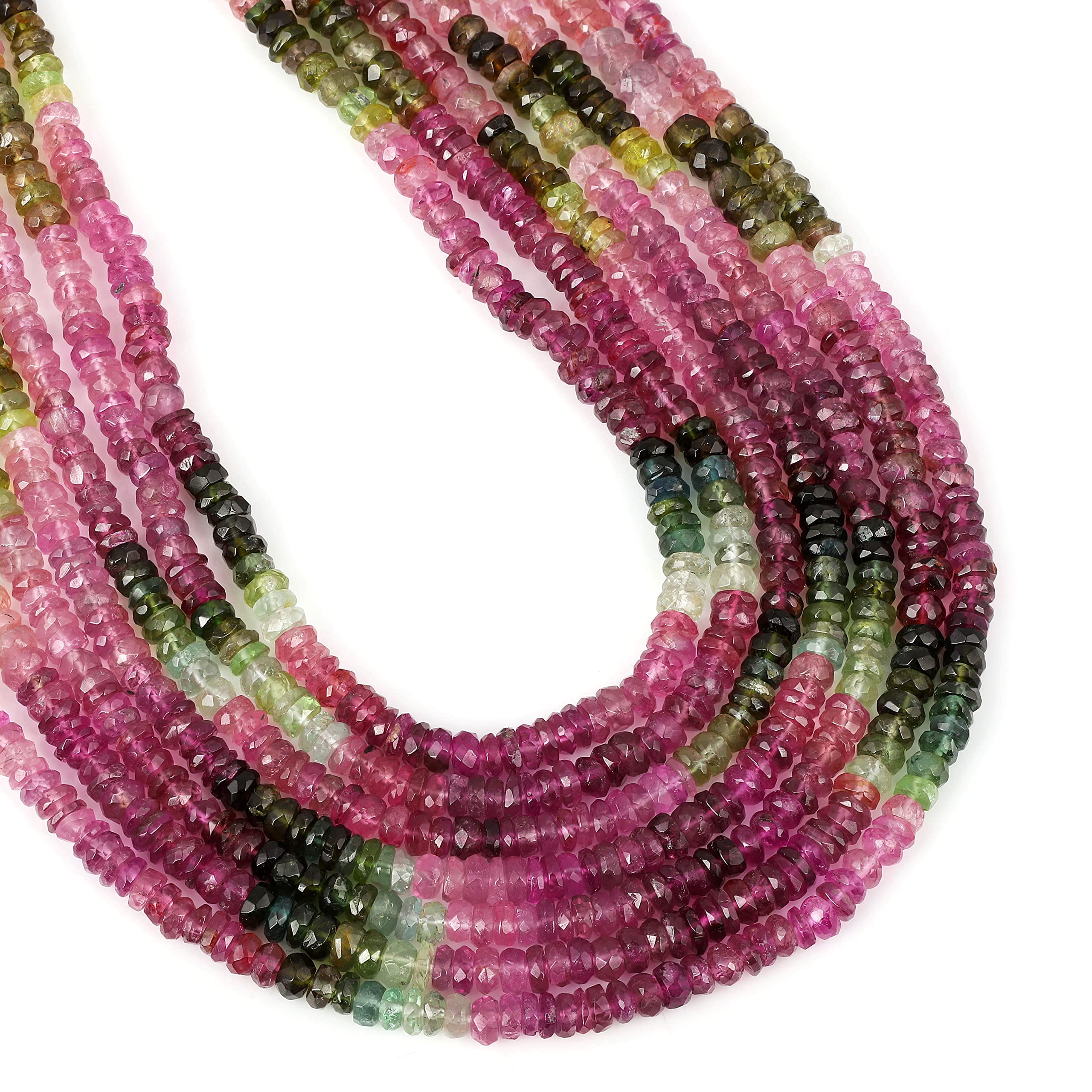 Tourmaline multi rondelle fil de perles pour créer votre bracelet d'été