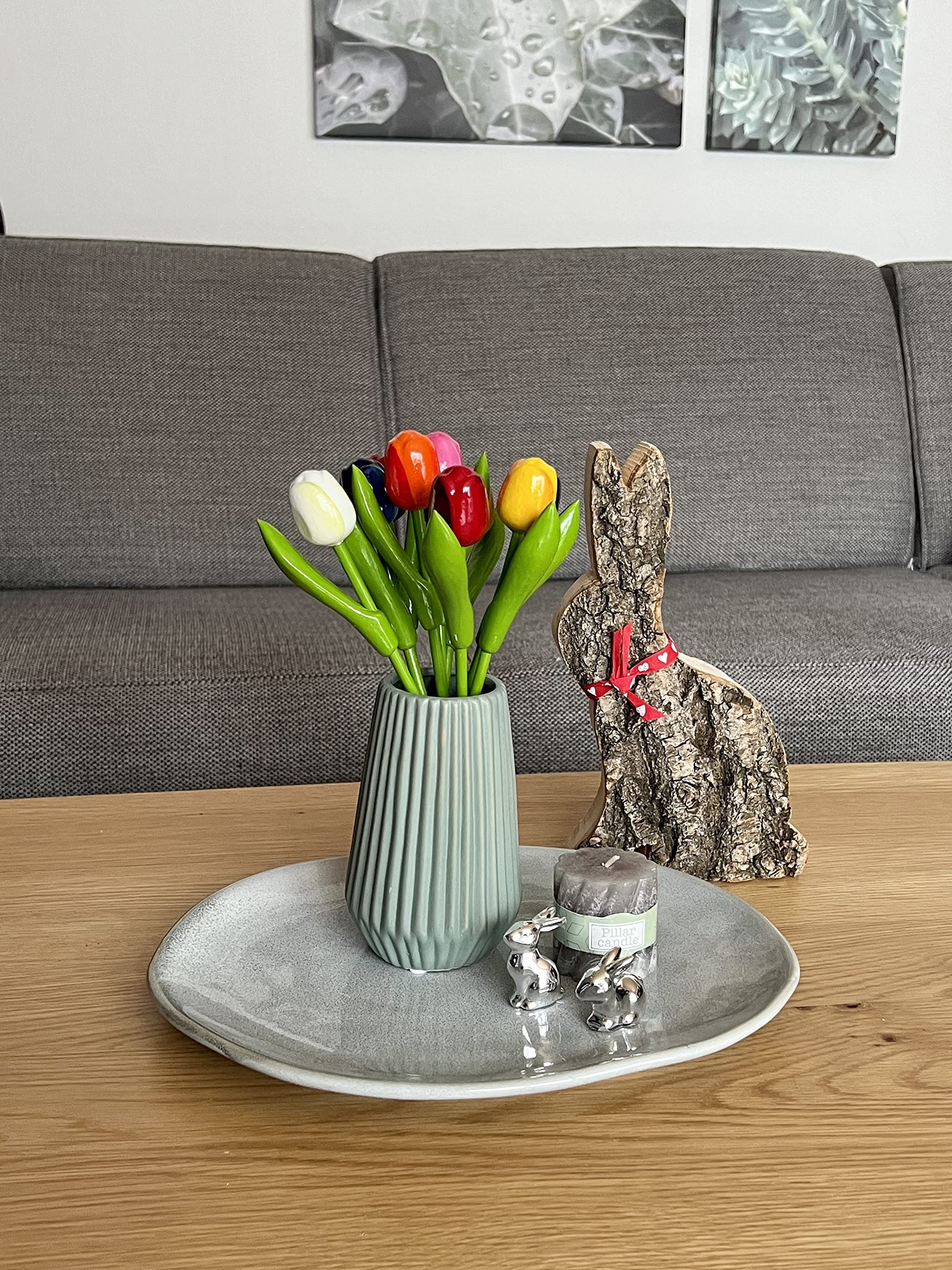 Holztulpen Tulpen 34 Cm Geschenk 9er Strauß Frühling Wood Tulip - Herrnhuter Sterne Fachhändler Alte Tradition