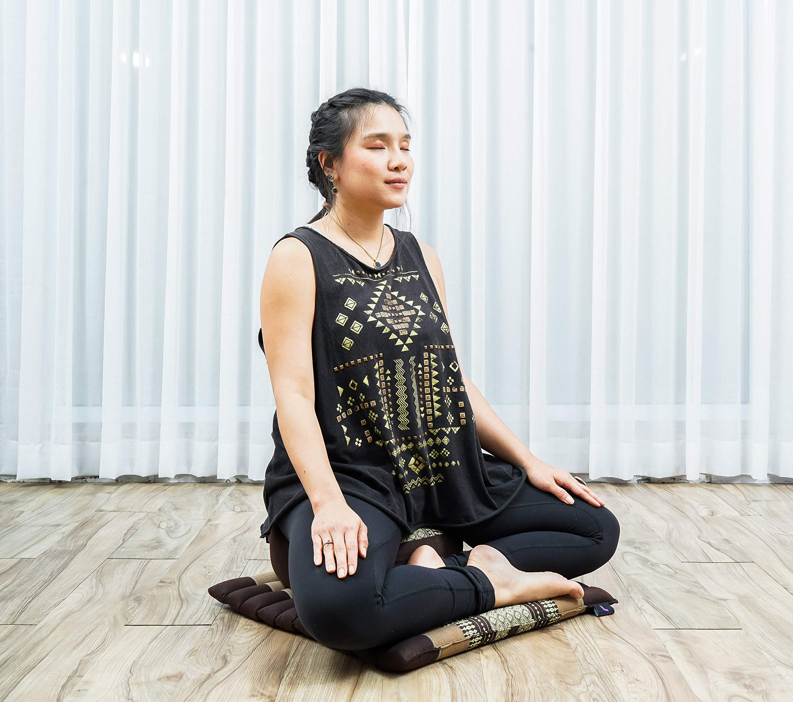 Leewadee Set Meditación Compacto Zafu & Zabuton - Pequeño Cojín Kapok Yoga Zen Zazen