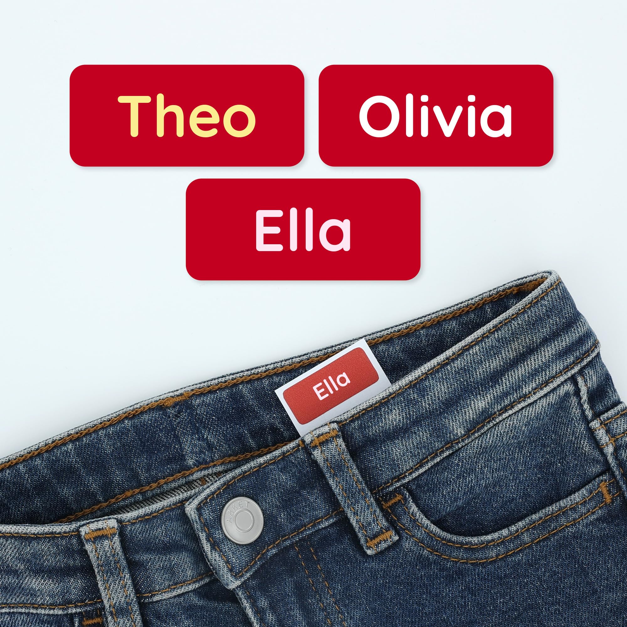 TeddyLabels - Clothing Labels for Nursing Home (180) – Self-Adhesive Name Tags for Clothes and Personal Items. Personalized Labels for Daycare,