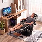 POWERSTONE Gaming inclinateur, fauteuil de massage réglable avec repose-pieds de coupe Sofa simple ergonomique Salon Home Théâtre Siège avec poche latérale (Grey)