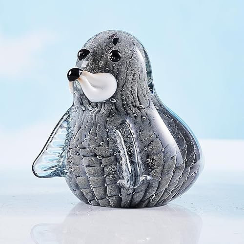Miniatura 5 de EUSTUMA Figura de sello de vidrio soplado a mano, animal marino para acuario de pecera, colección de animales marinos para regalo de cumpleaños,